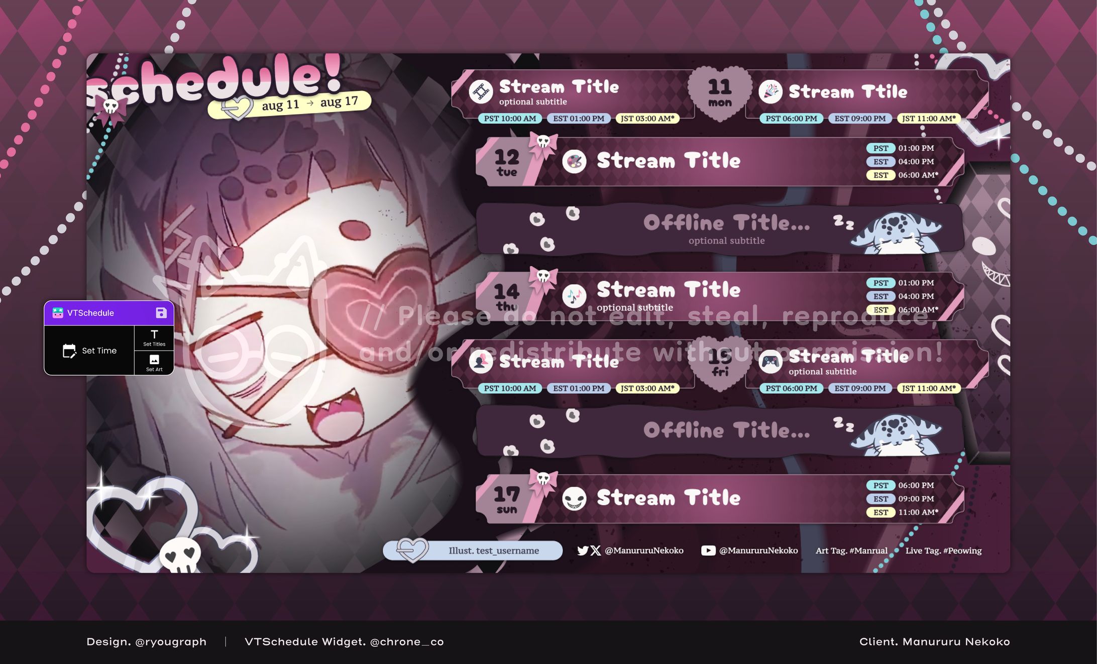 Manururu Nekoko's Schedule-1