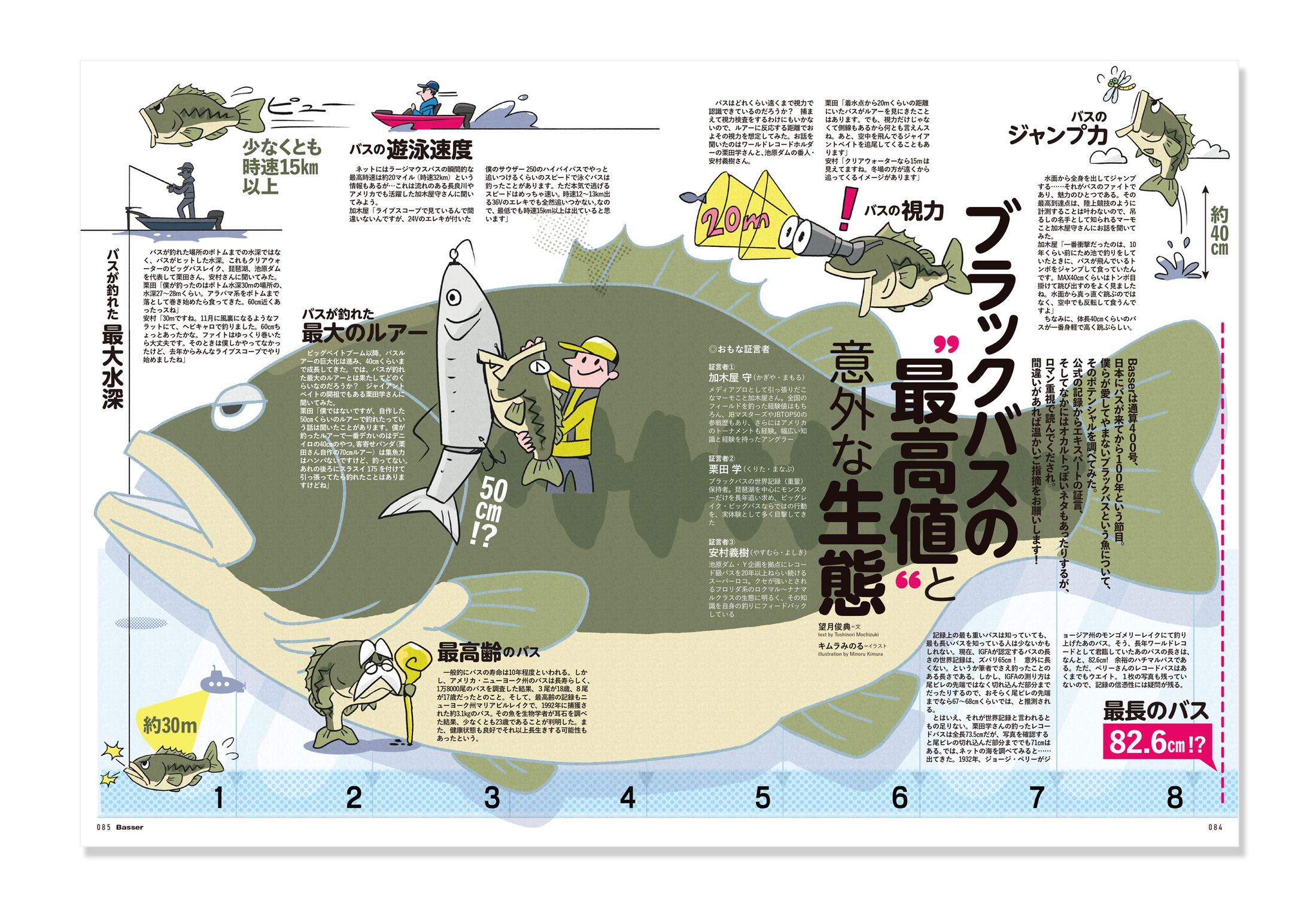 釣り雑誌特集イラスト｜Basser誌-1