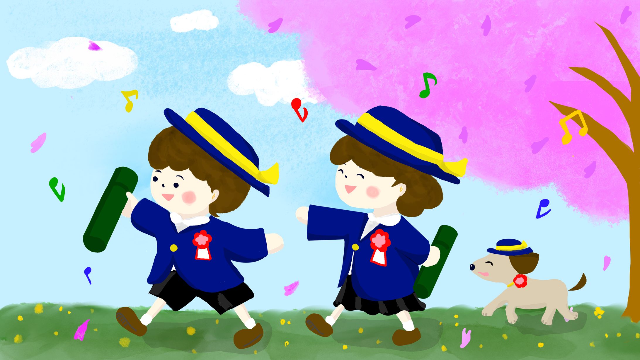 ご依頼イラスト（卒園式）-1