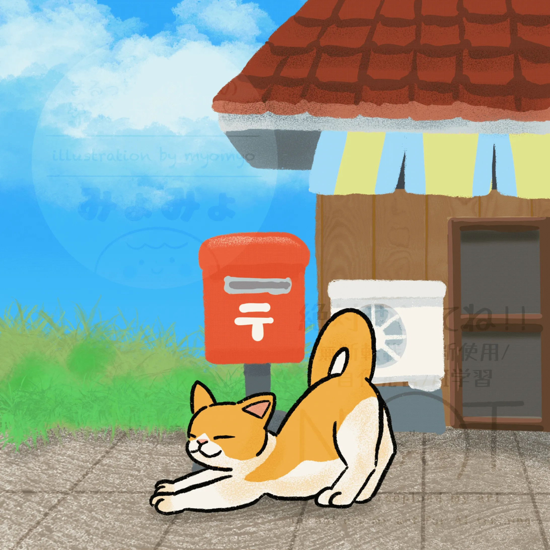 あくびするネコ-1