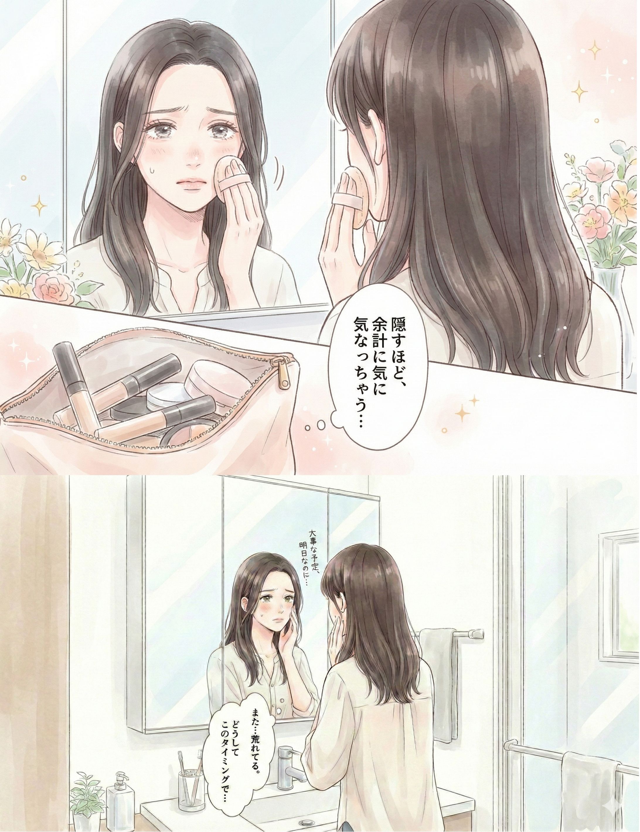 【広告漫画】(少女漫画風)美容サプリメント(シュミレーション)-1