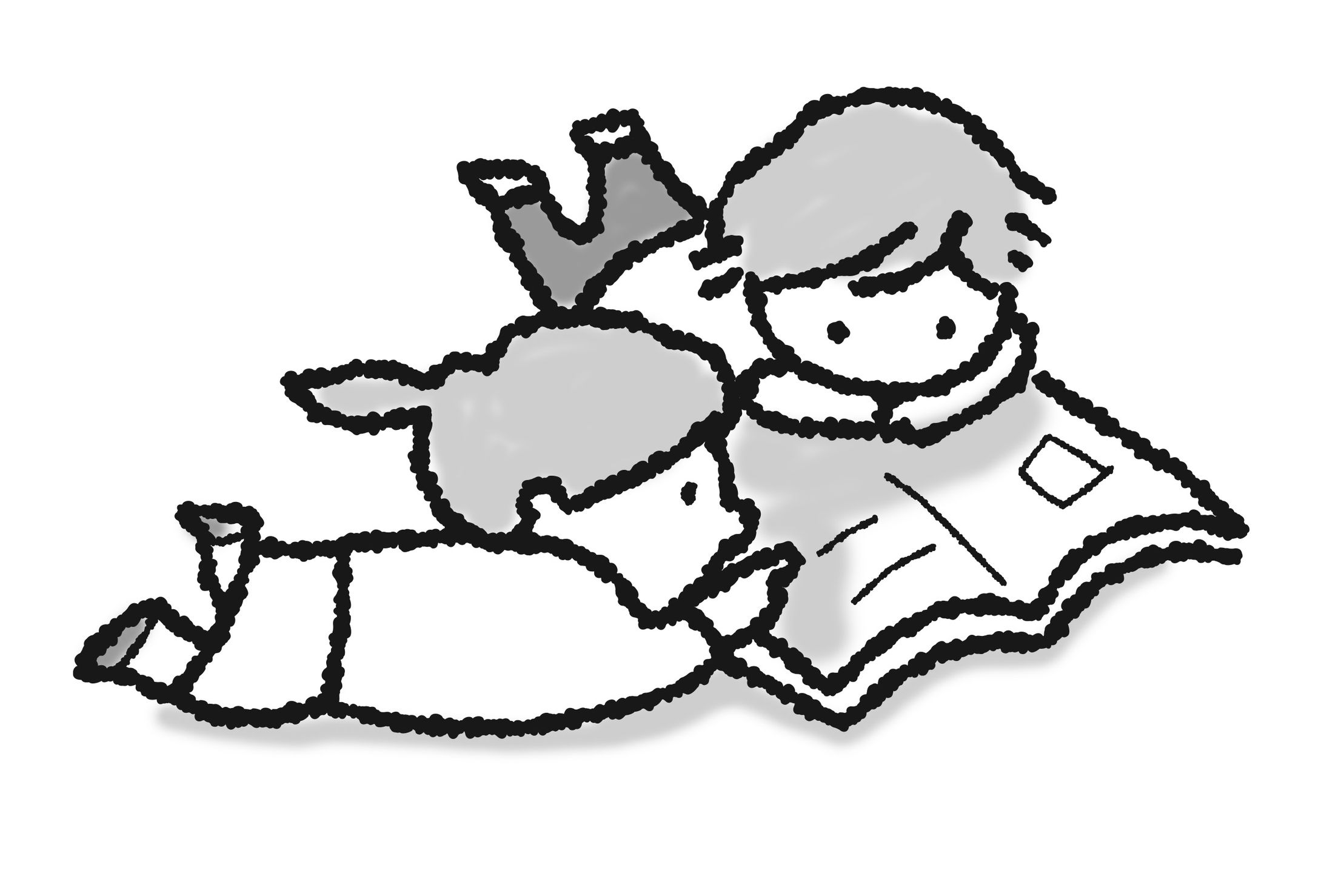 イラスト、カット　モノクロ-1