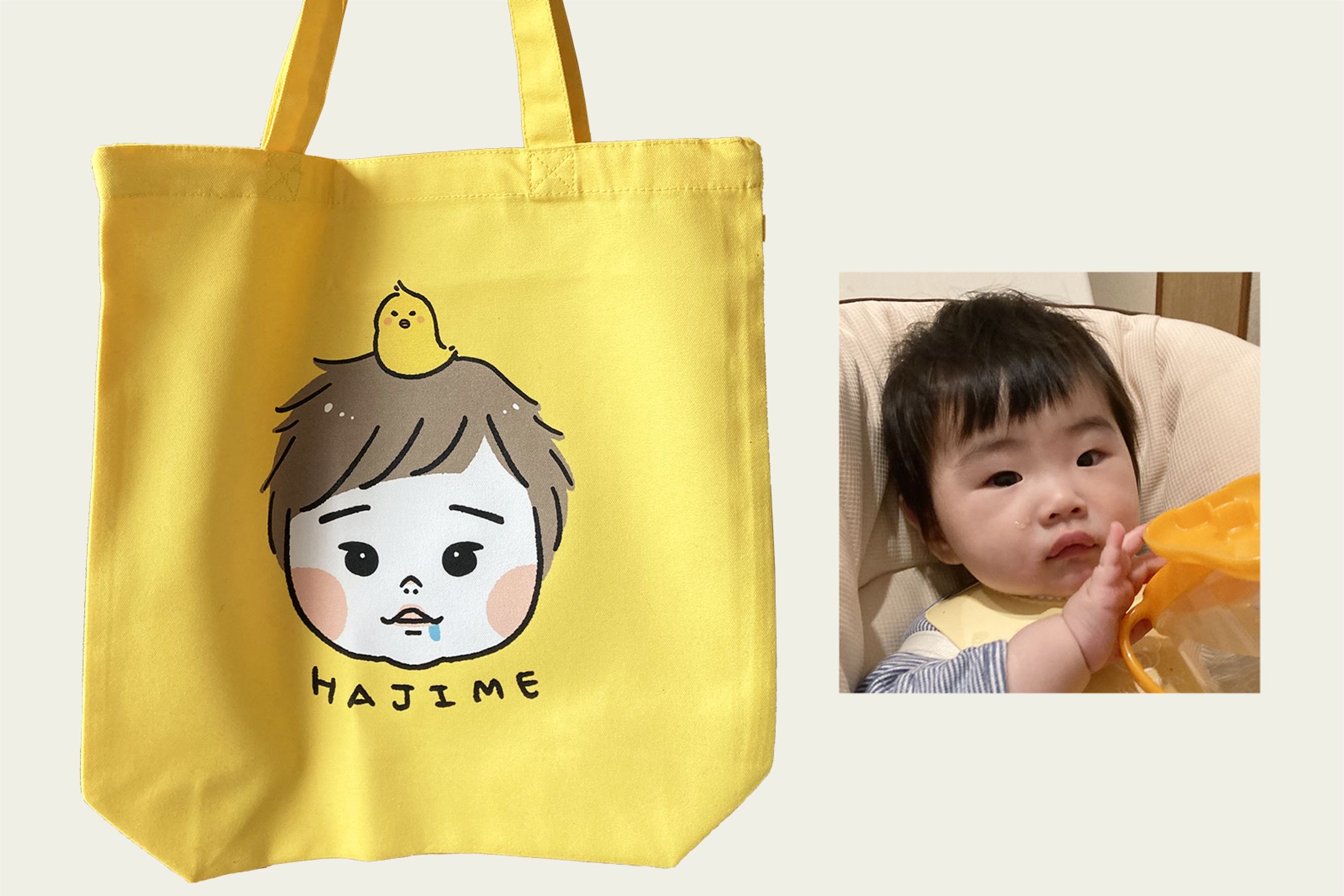 似顔絵トートバッグ作成-1