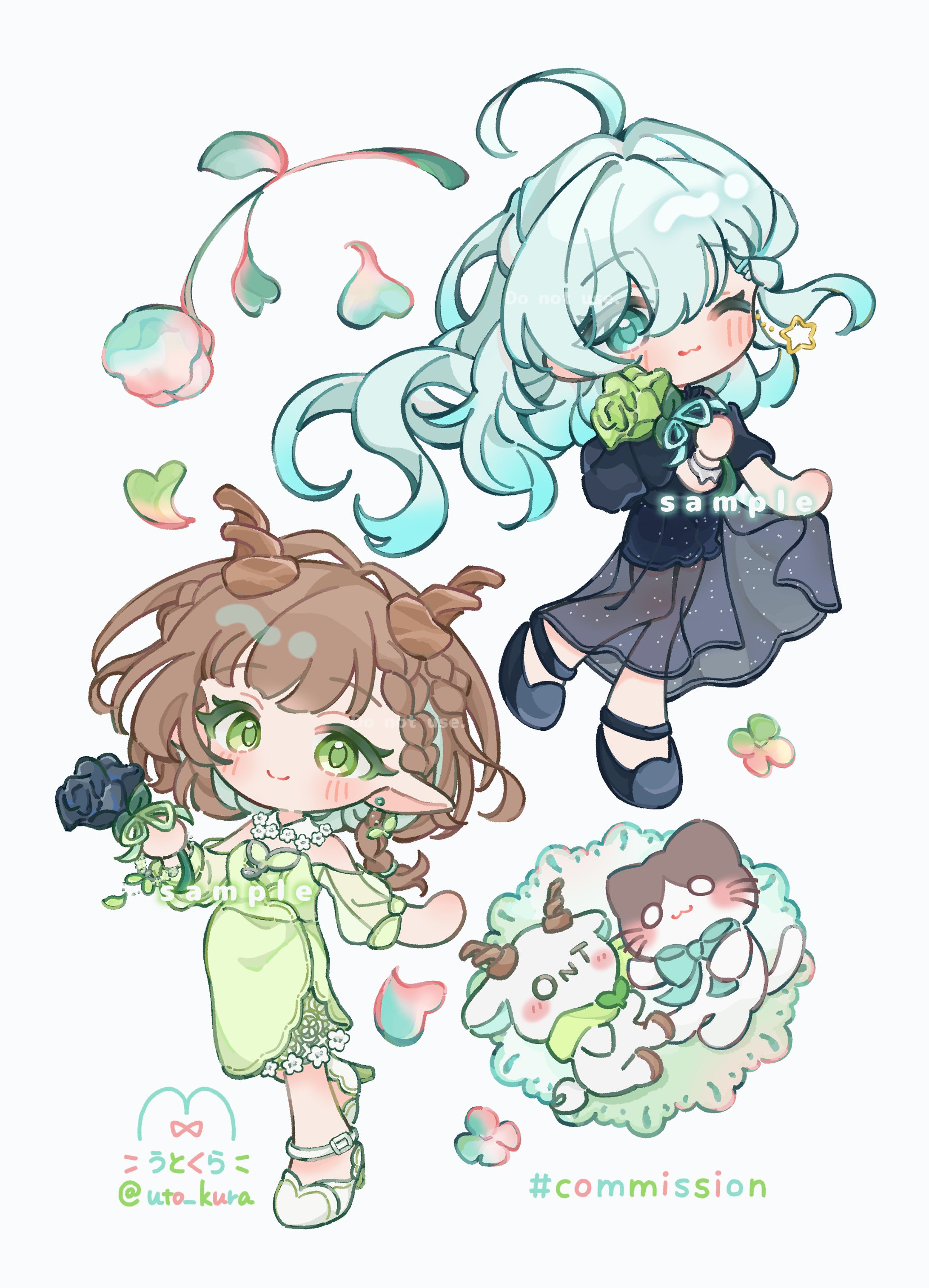 グッズイラスト 祇城レイ様×凸凹ぽんた様-1