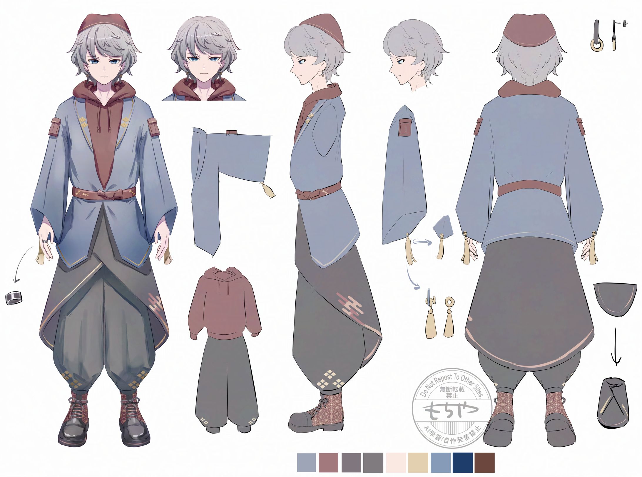 【original】Ref sheet sample/男性キャラ立ち絵-1