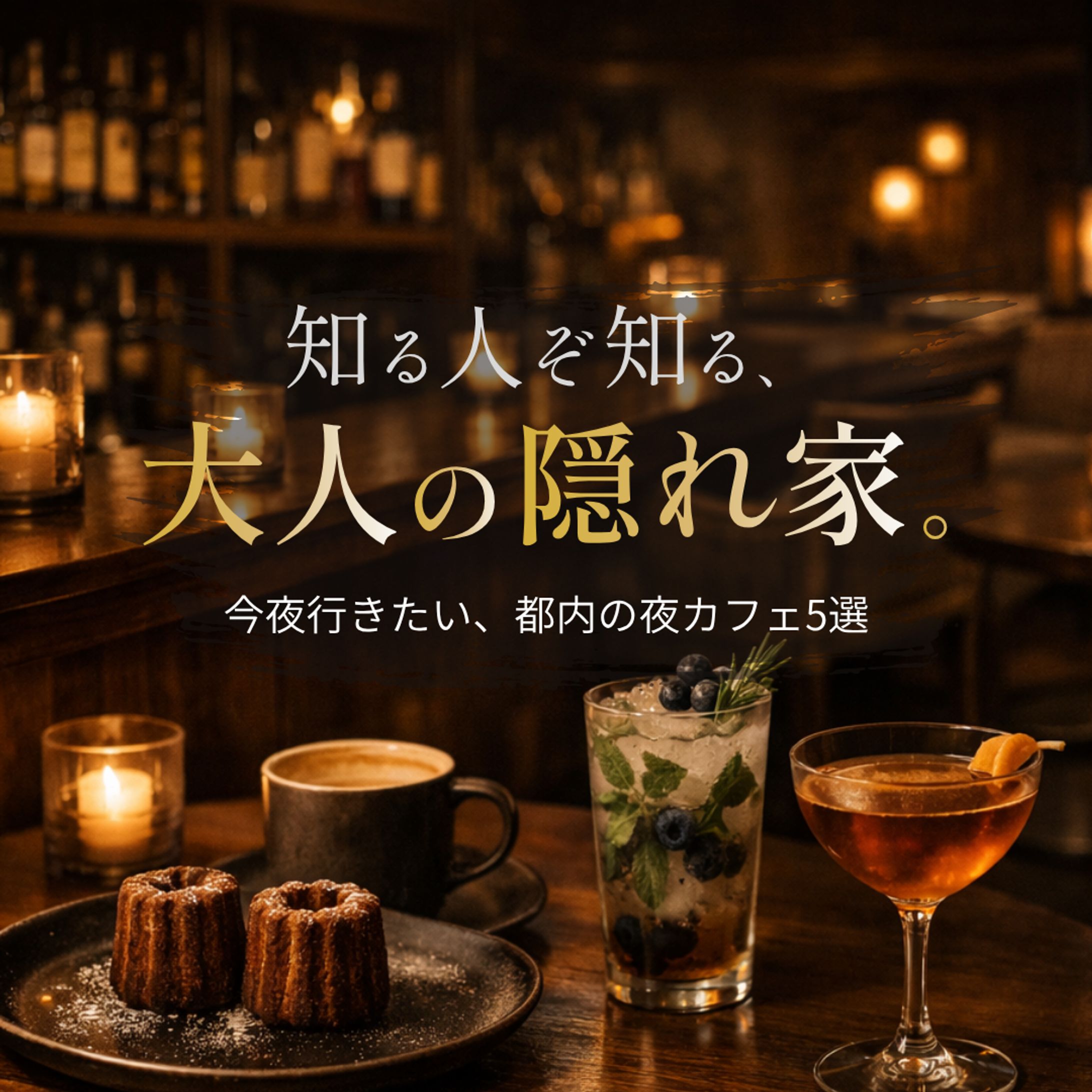 【カフェ】夜Café  「大人の隠れ家」Instagram広告バナー(テスト案件portfolioに掲載可）-1