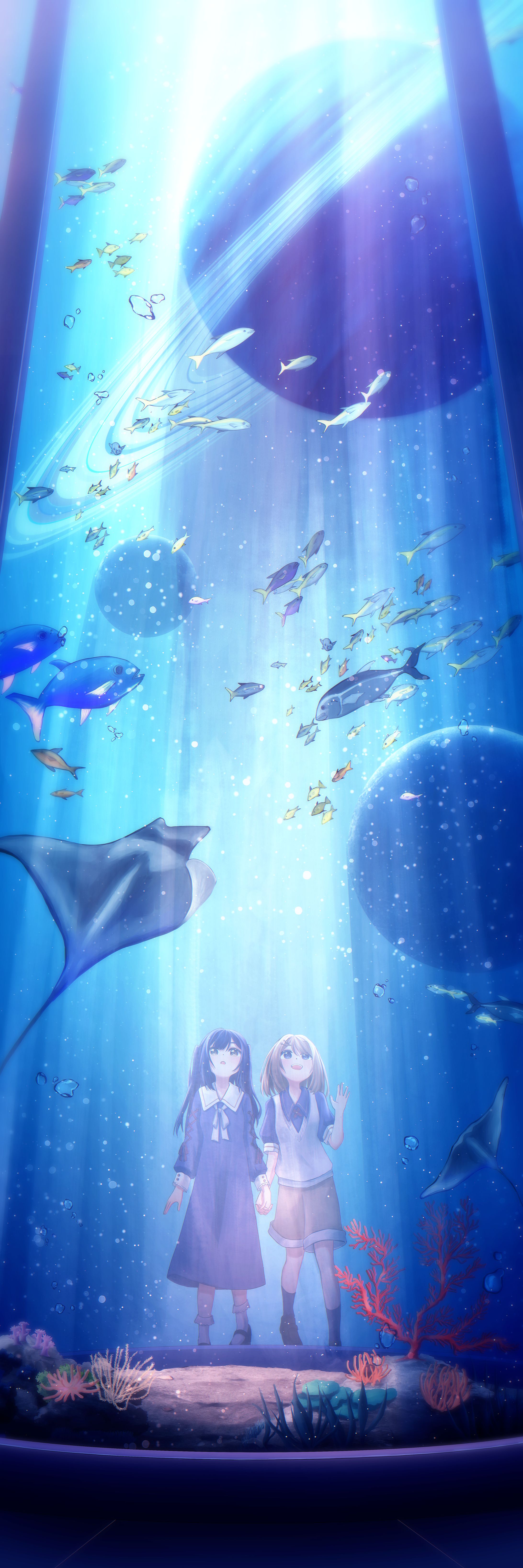 【創作イラスト】宇宙水族館-1