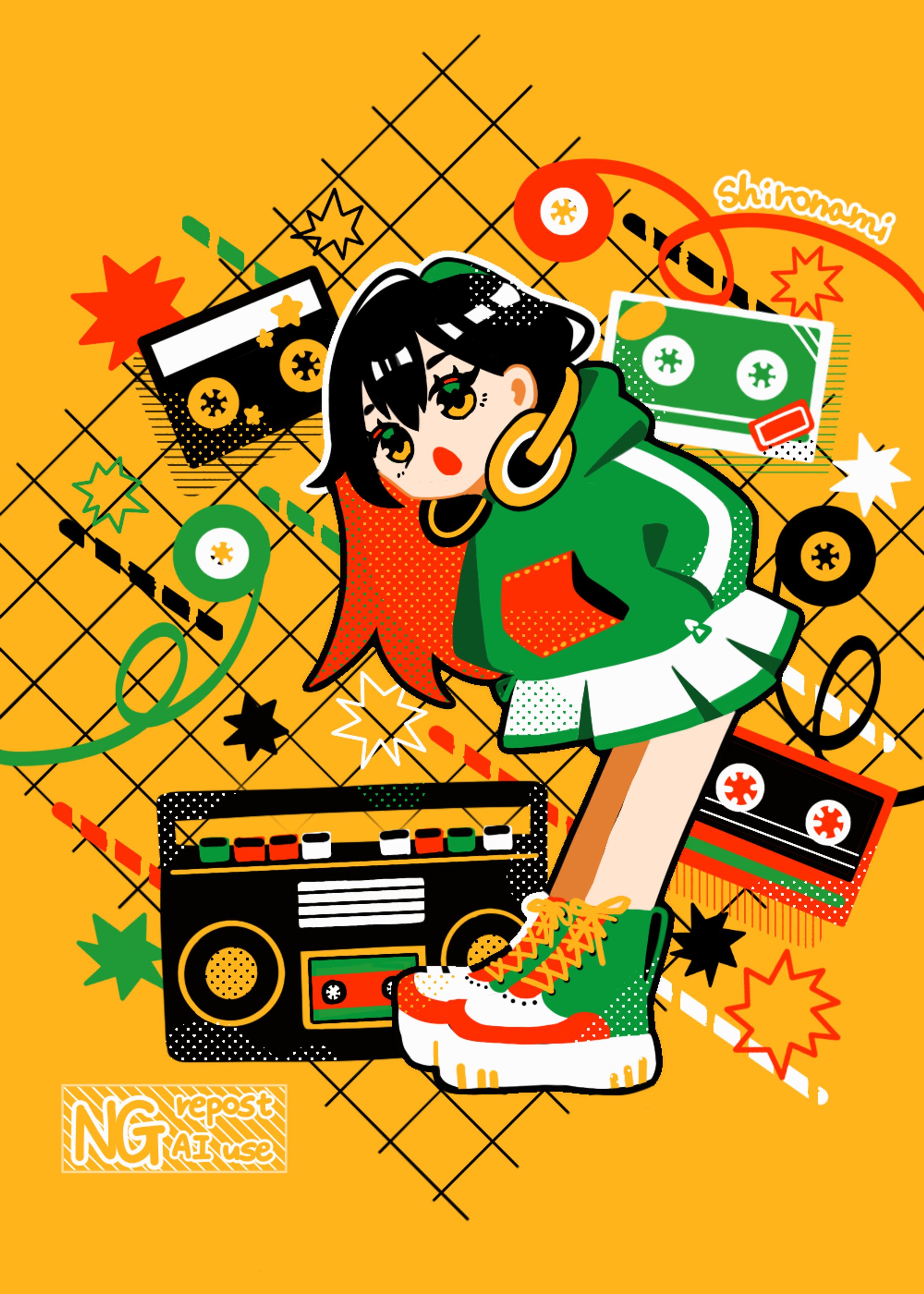 💛🖤💚レトロガール❤️🤍-1
