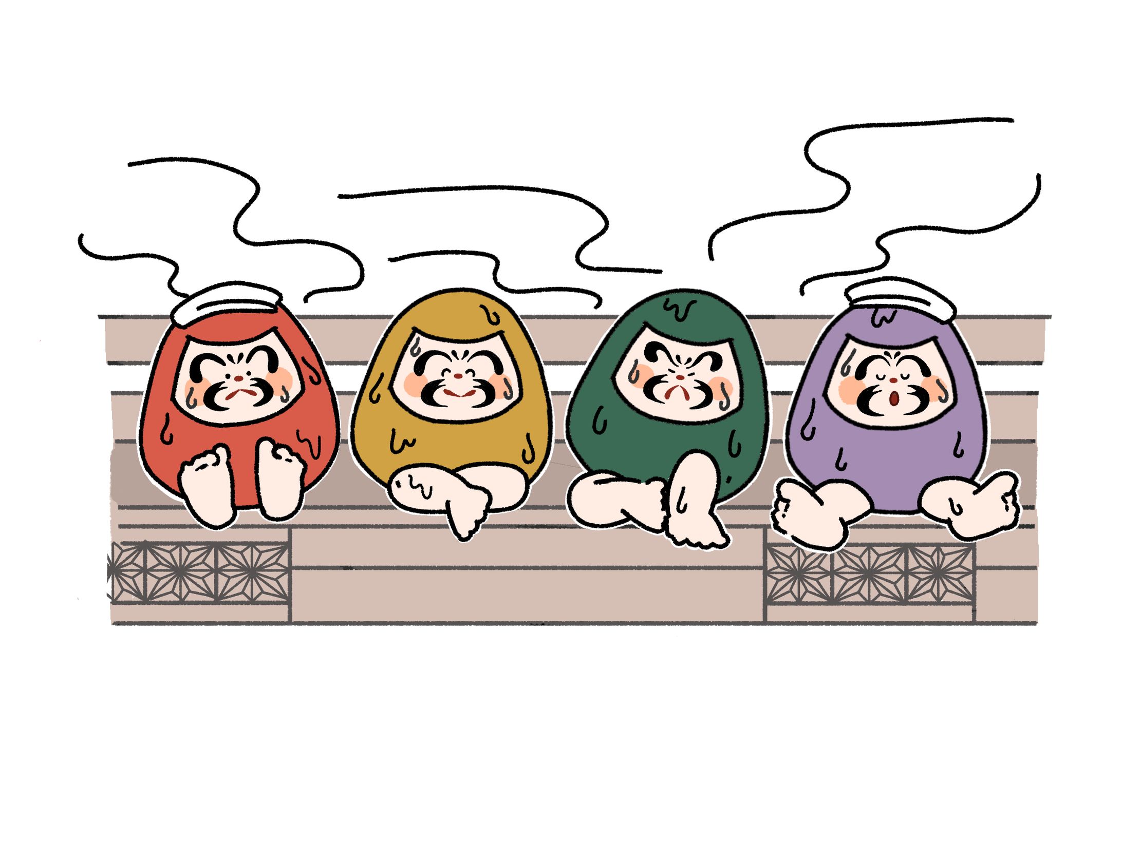 サウナ_Tシャツ用イラスト-1