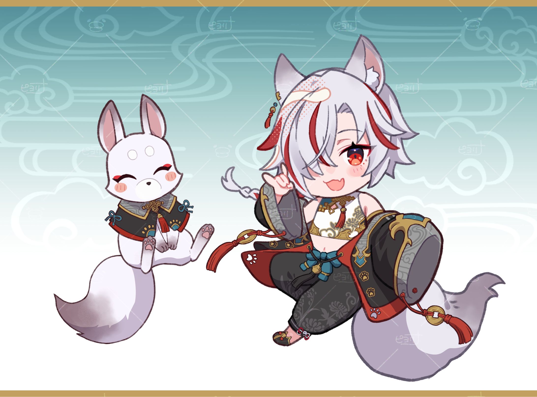 【Vtuber】狐狛ぎん SDイラスト-1