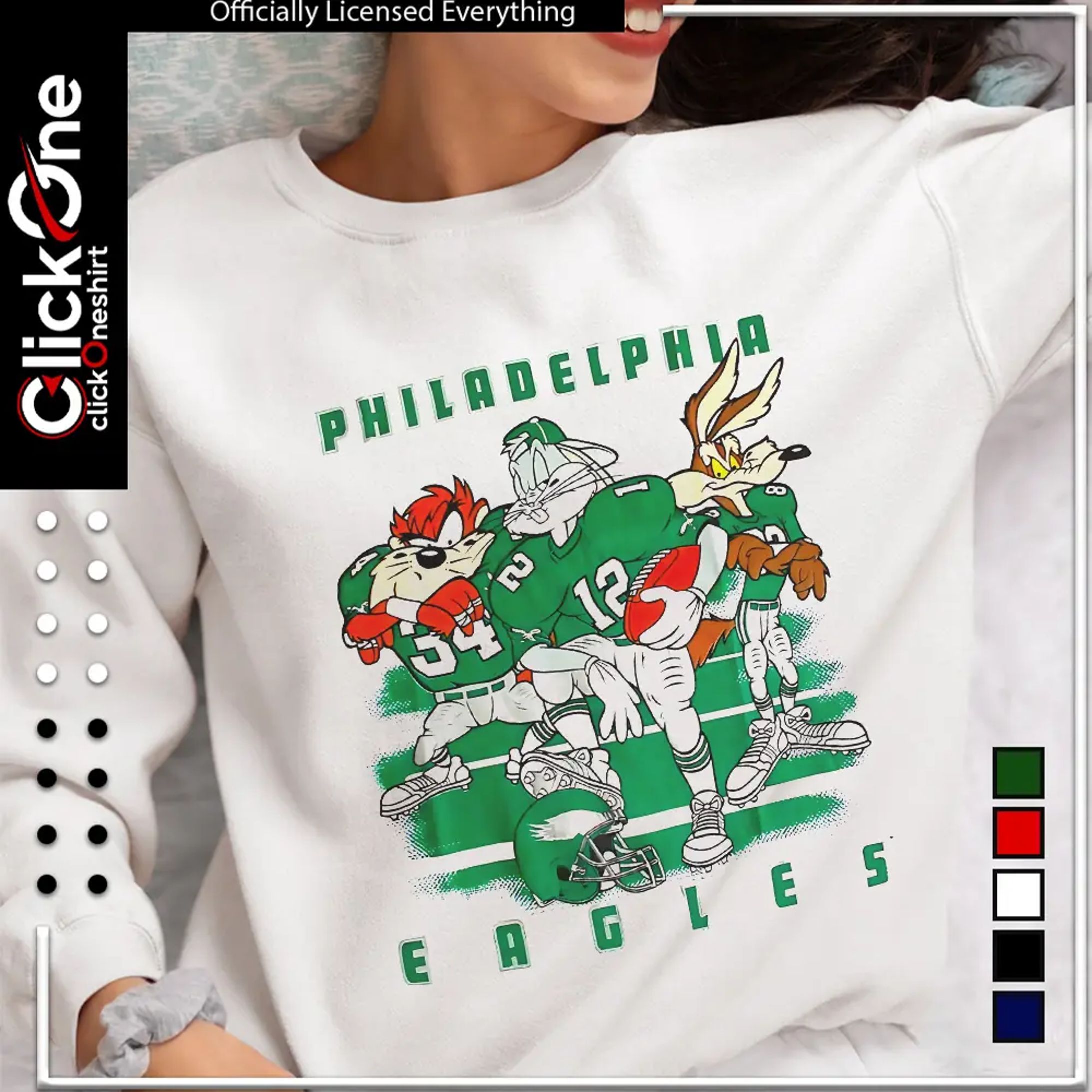 Toon Eagles Energy – Classic Cartoon Football Tee-1