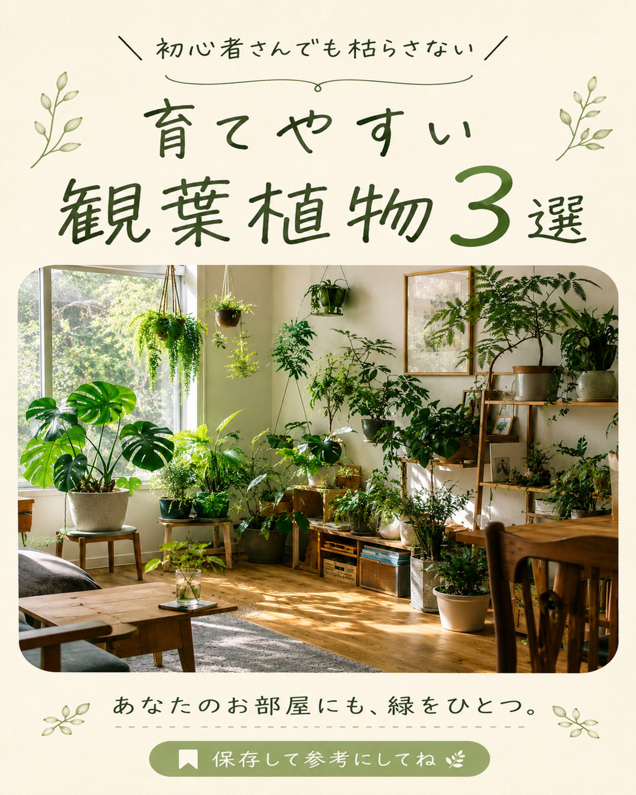観葉植物 おすすめ3選（暮らし系アカウント）-1