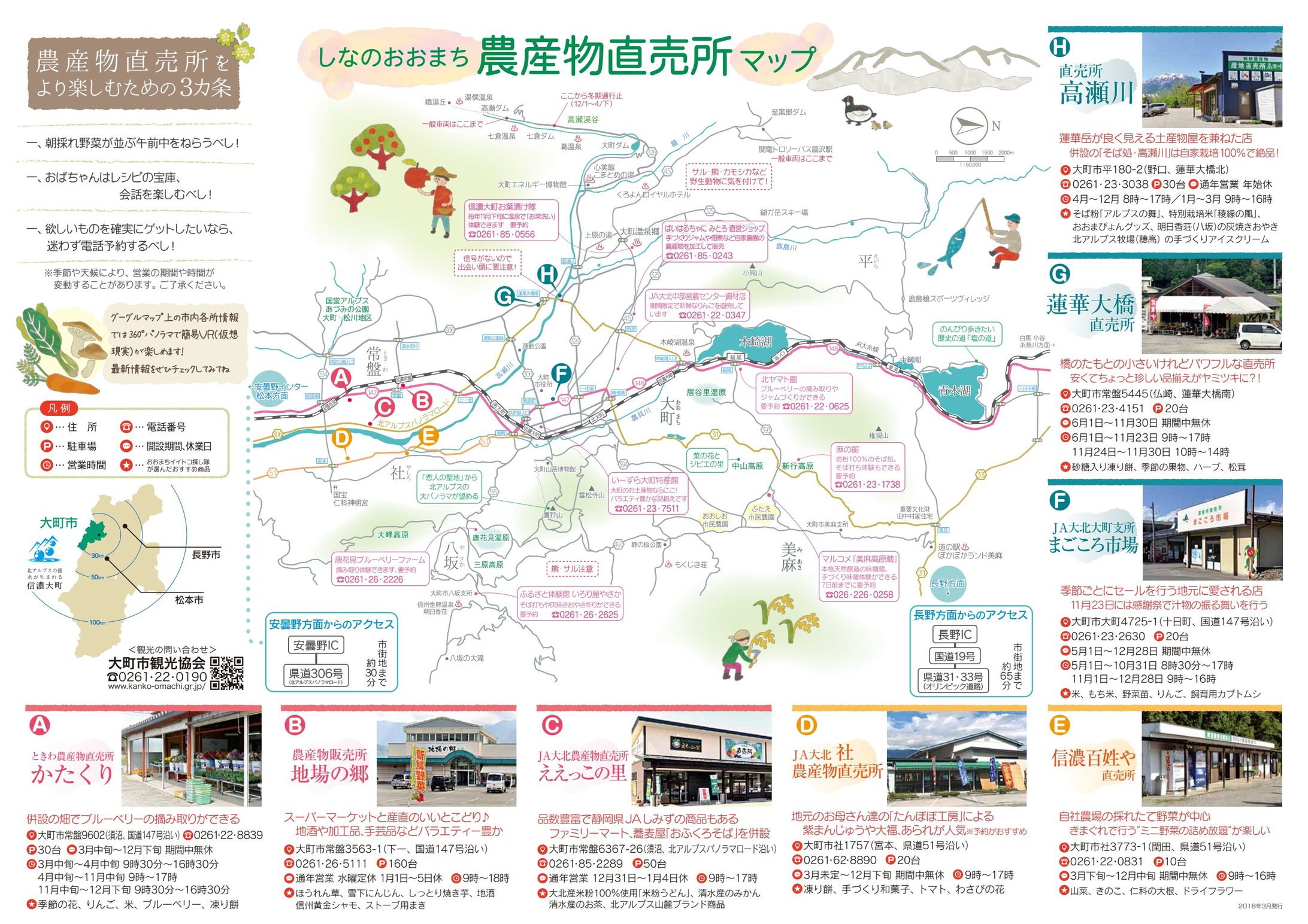 しなのおおまち農産物直売所マップ＆旬の食材カレンダー-1