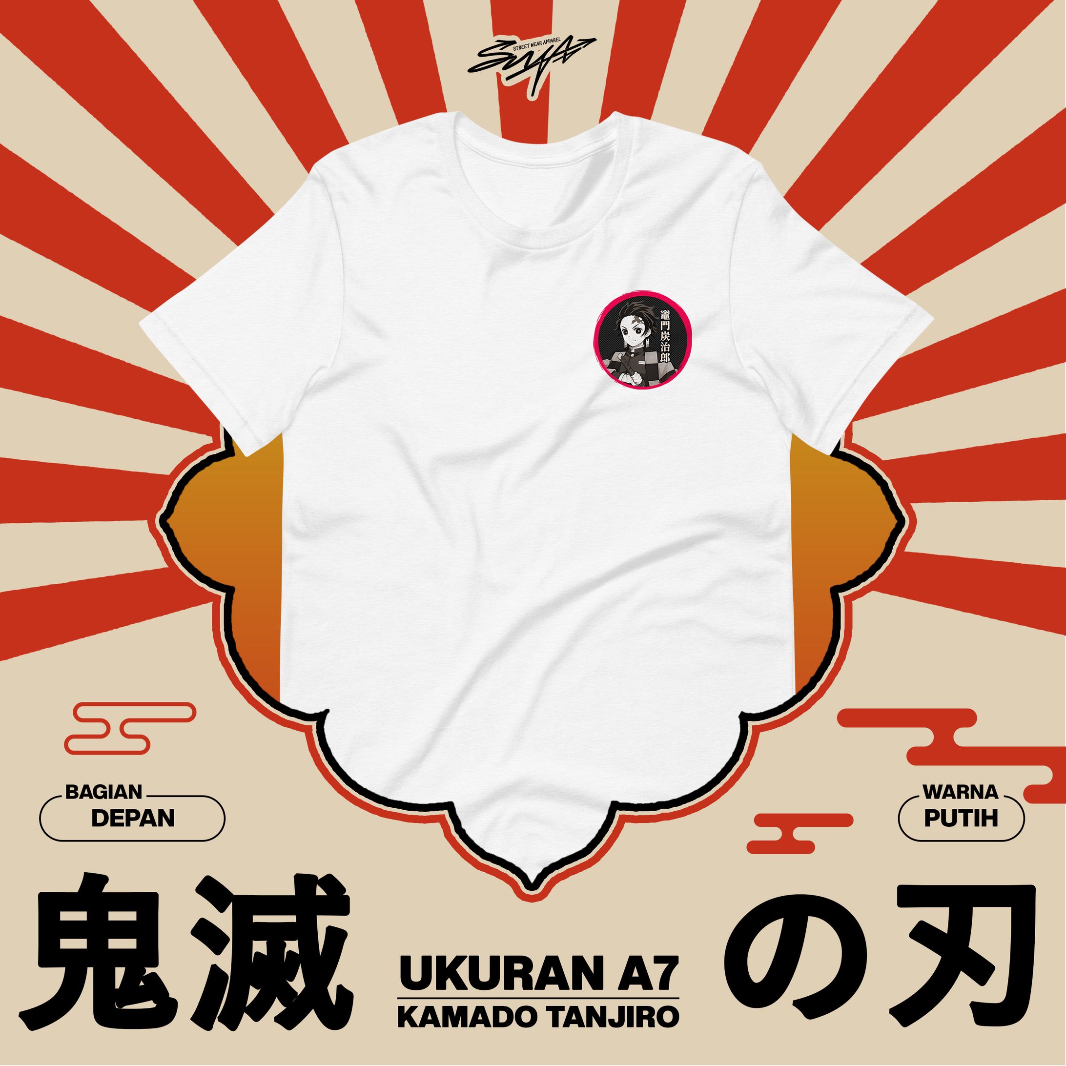 cover tshirt tanjiro   front (white) -1