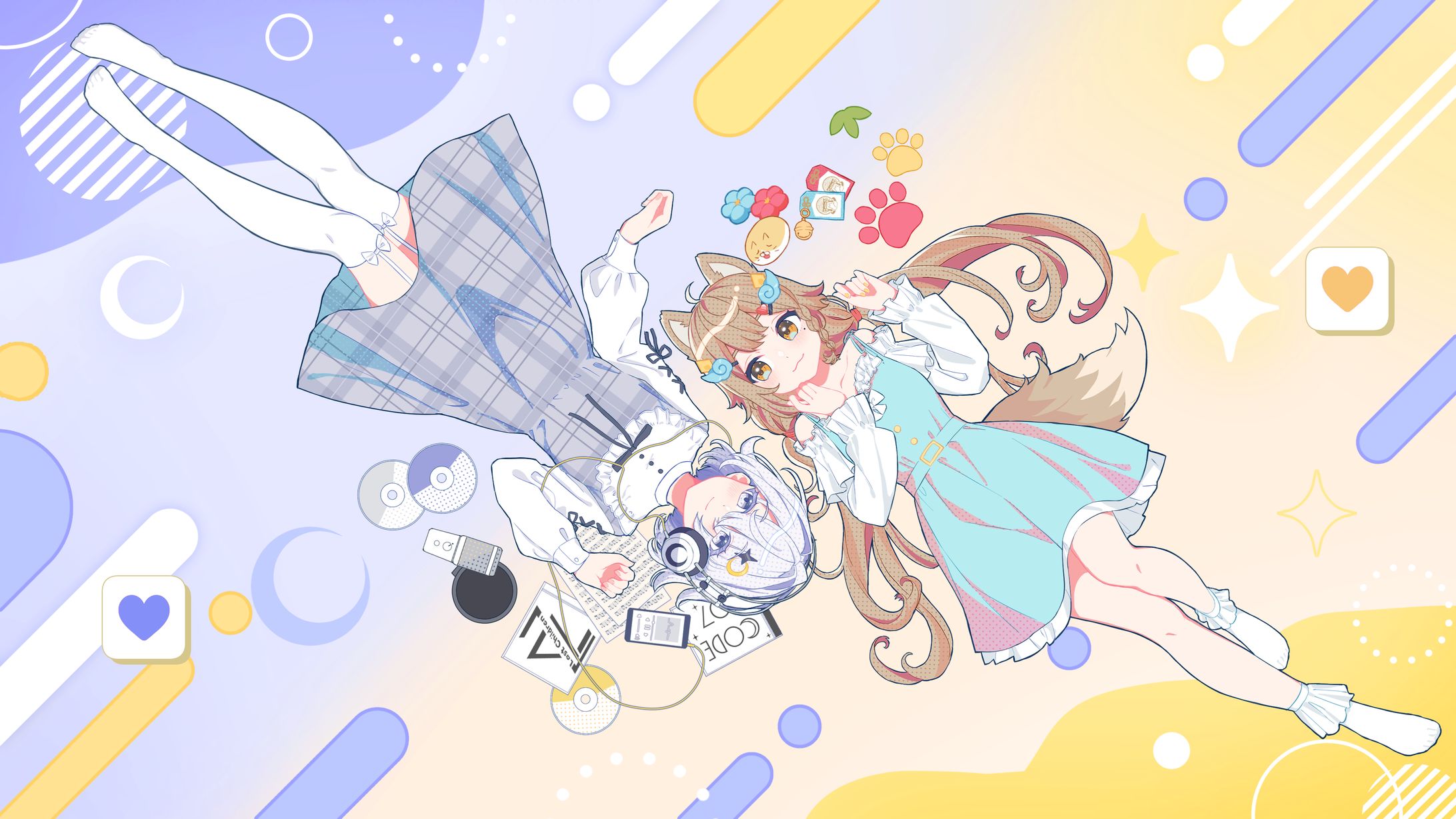 SonyMusic　VEE所属　雨庭やえ様・白月累様　MV「シス×ラブ」　イラスト制作、衣装デザイン、表情差分-1