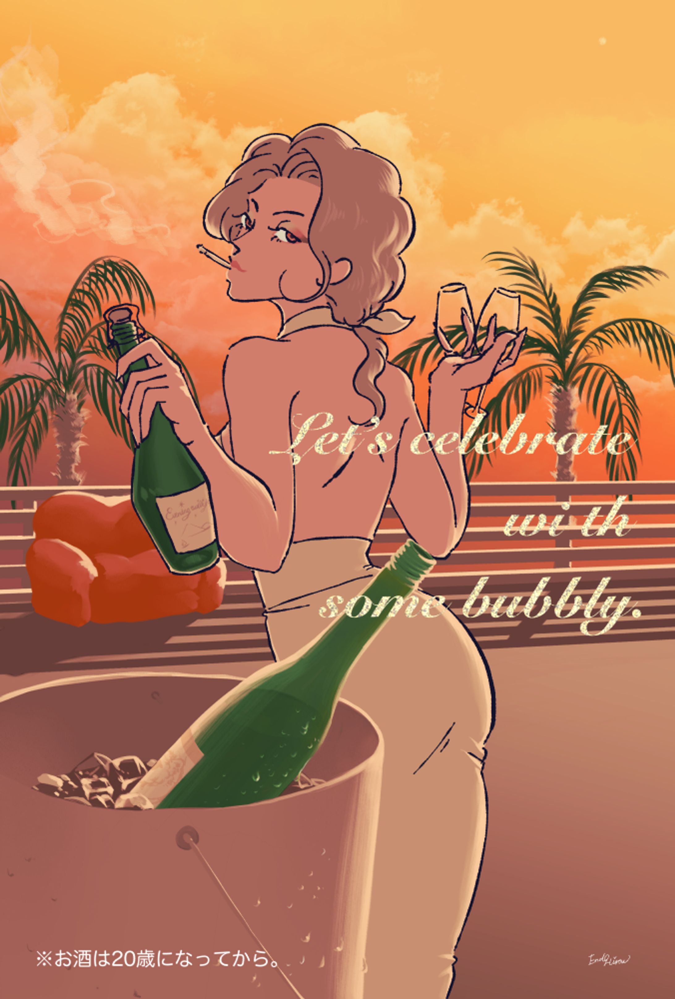 お酒の広告イラスト-1