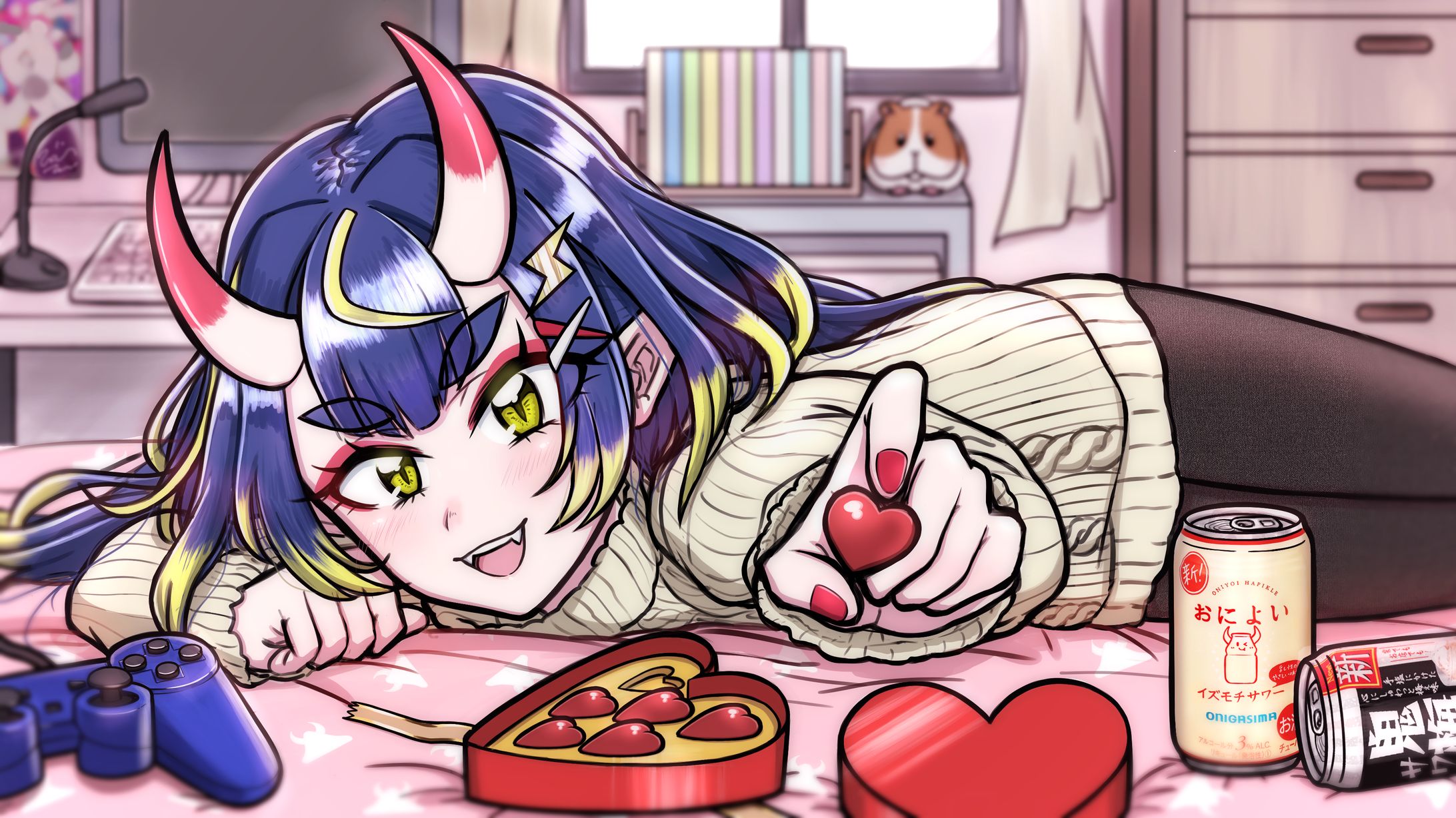 鬼ヶ島いずも バレンタイン用イラスト-1