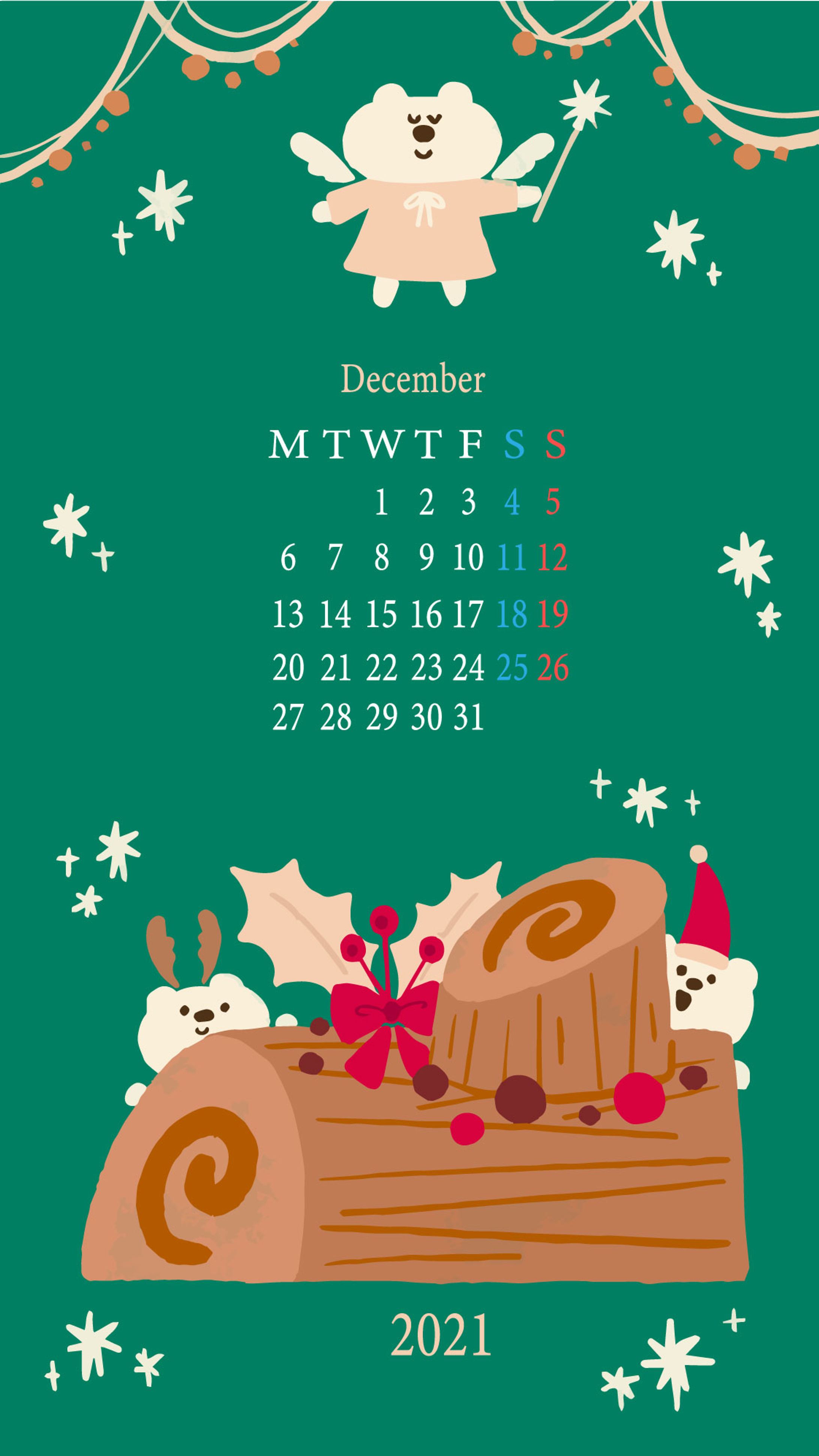 2021年12月のスマホ用カレンダー-1