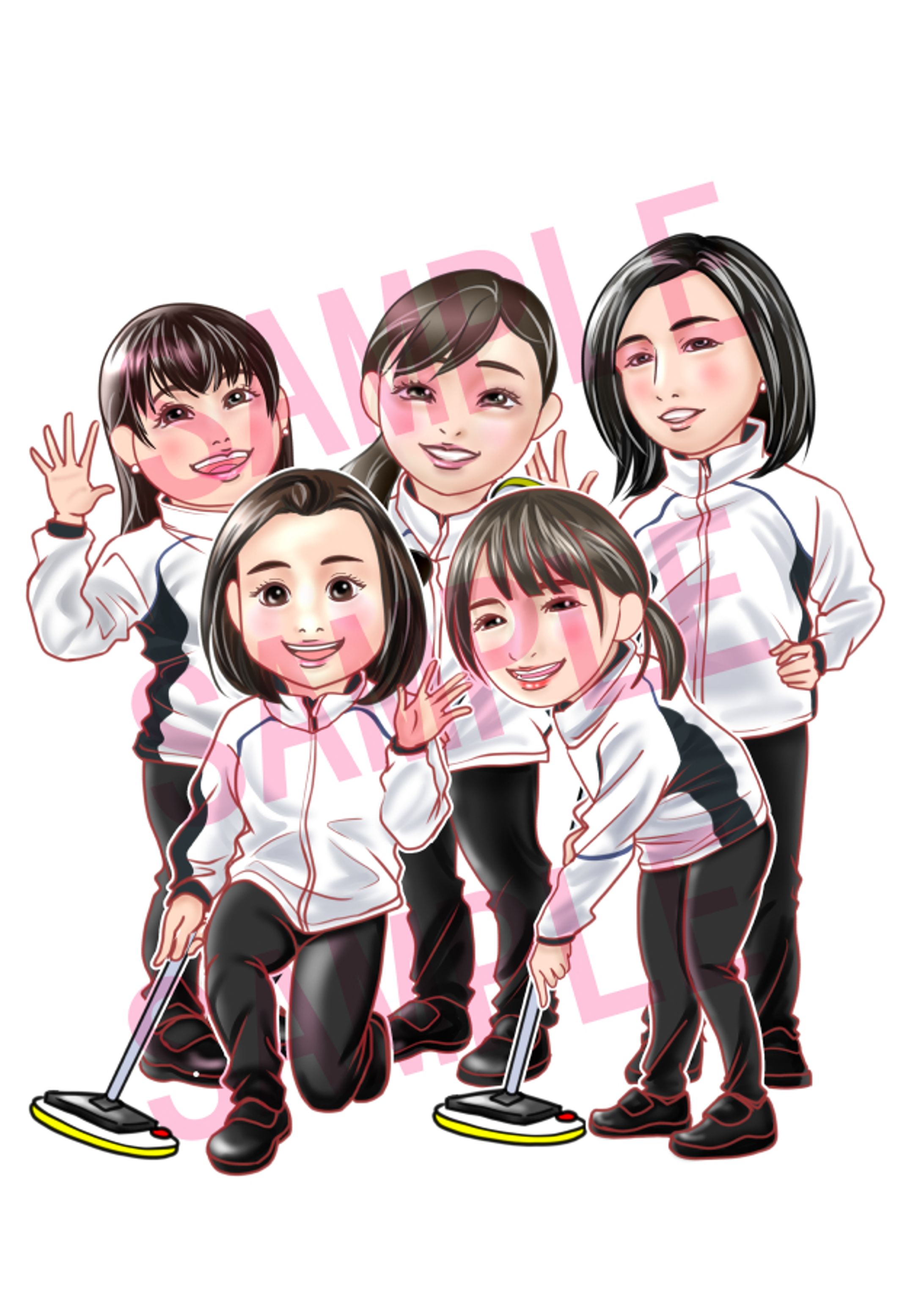 【似顔絵】　ロコソラーレ2022-1