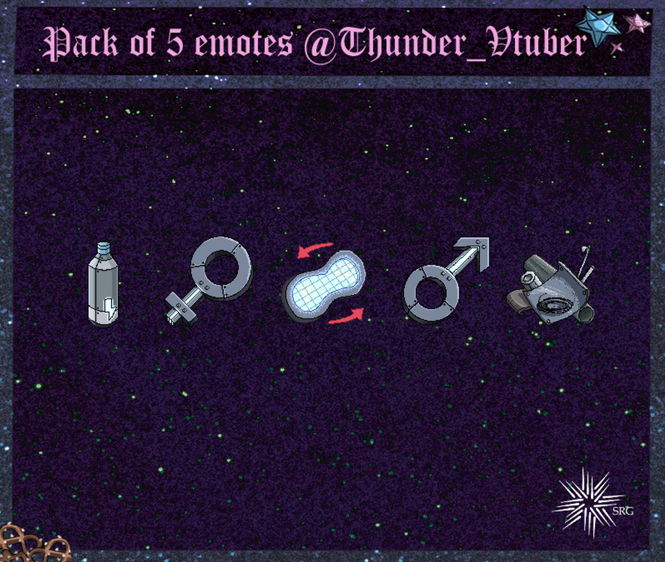 Pack of 5 emotes for @Thunder_Vtuber (twitter)-1