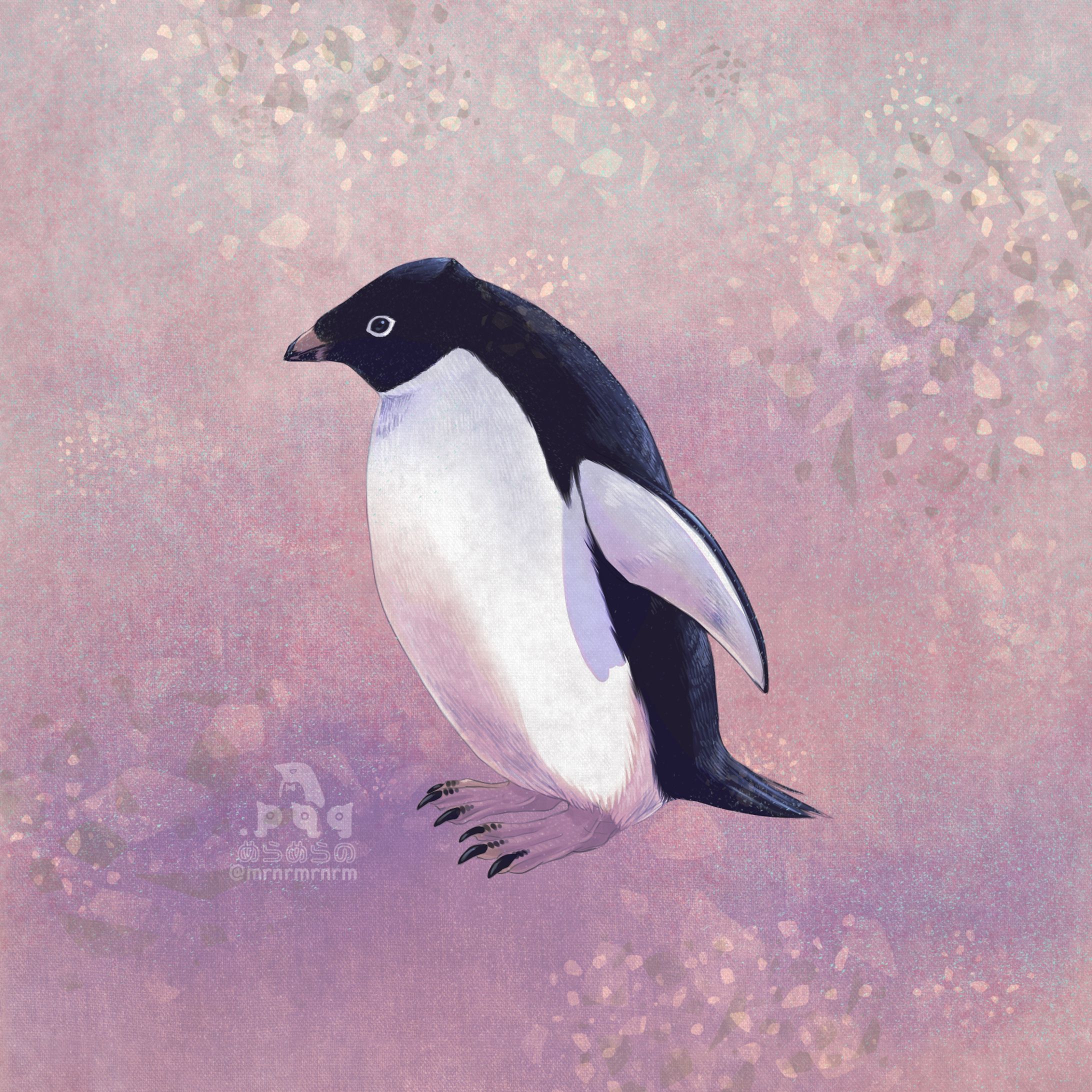 日本画風ペンギン-1