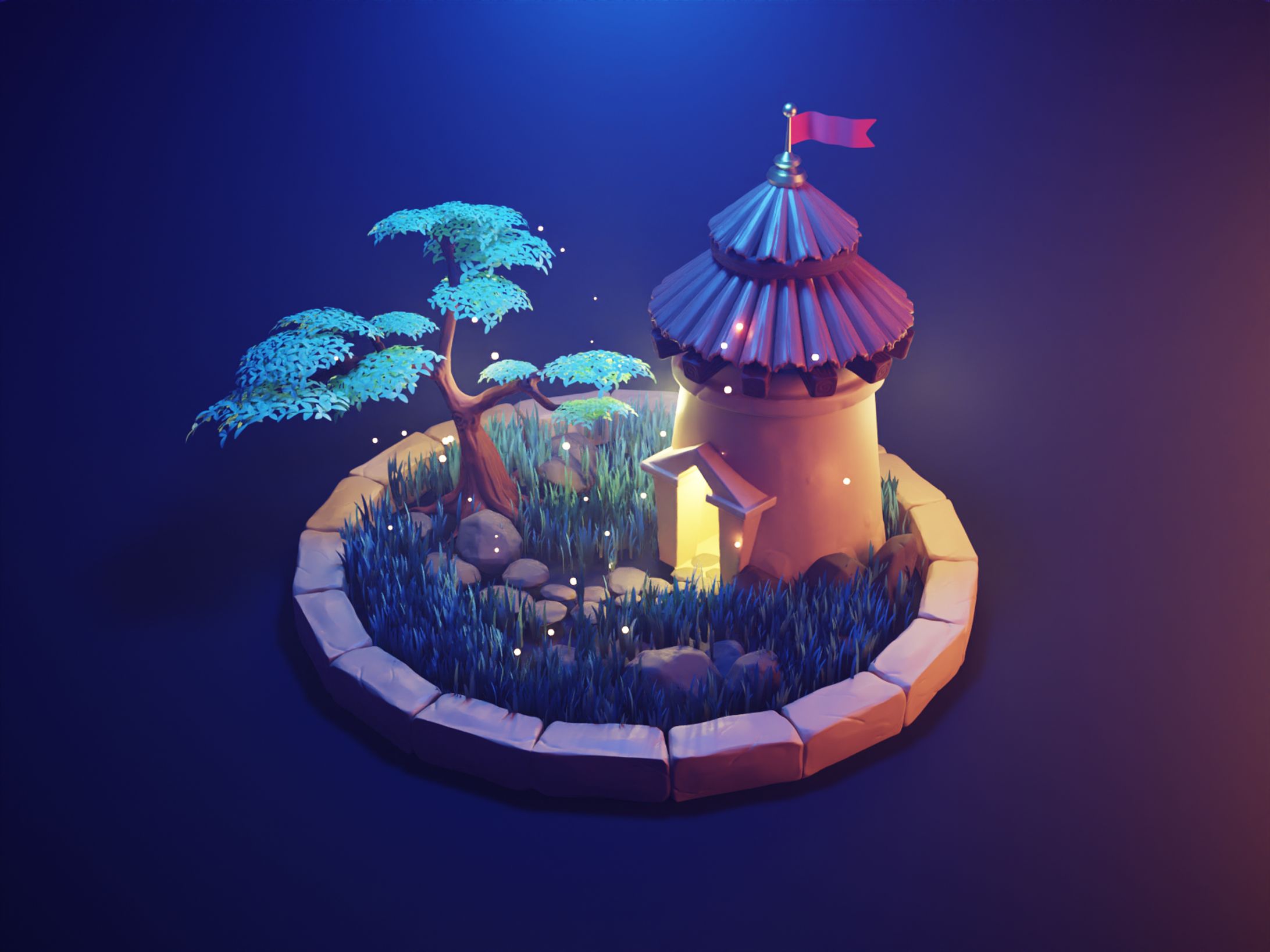 lowpoly game scene | 3d model-1