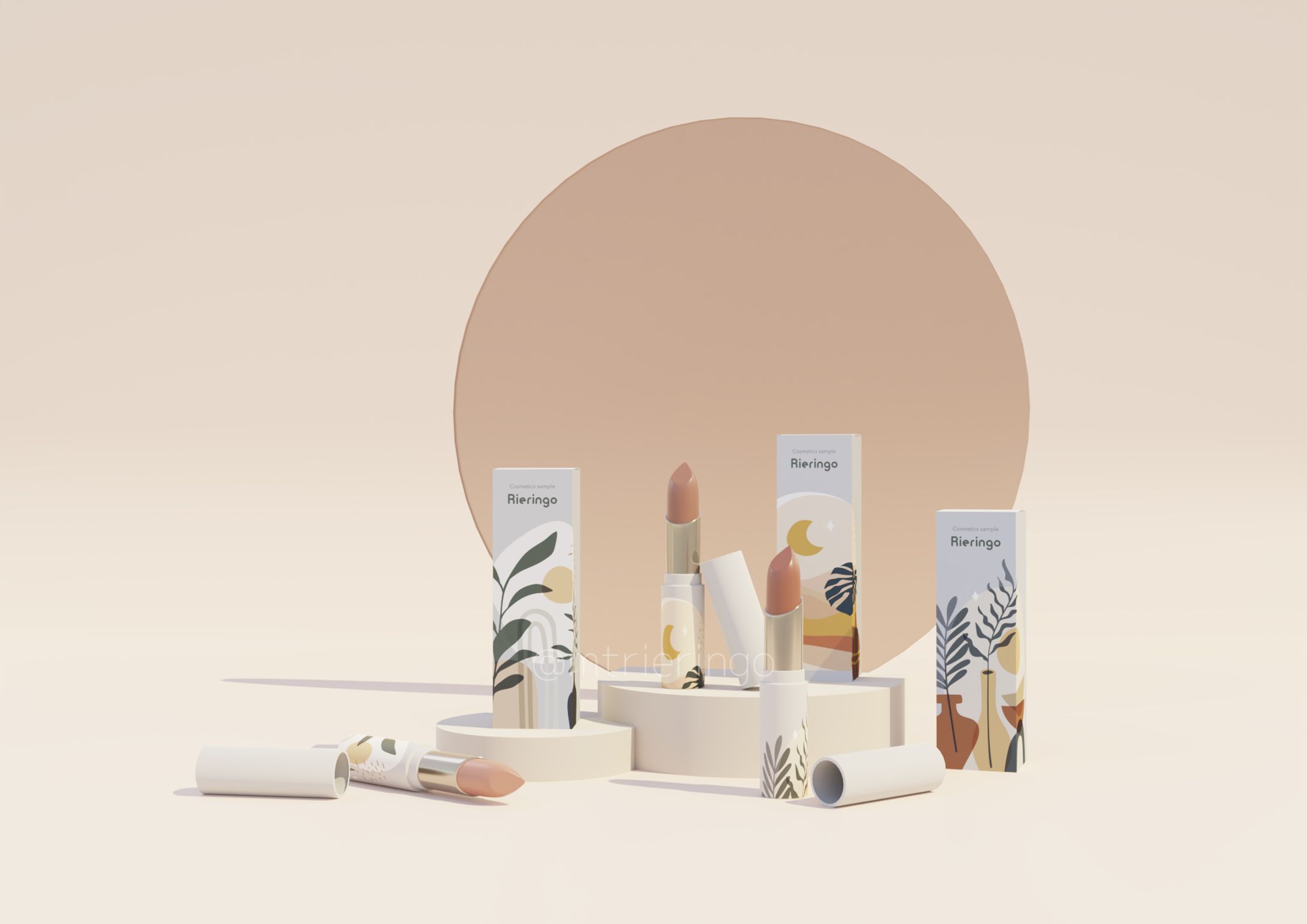 3DCG「Sunset Lipsticks」-1