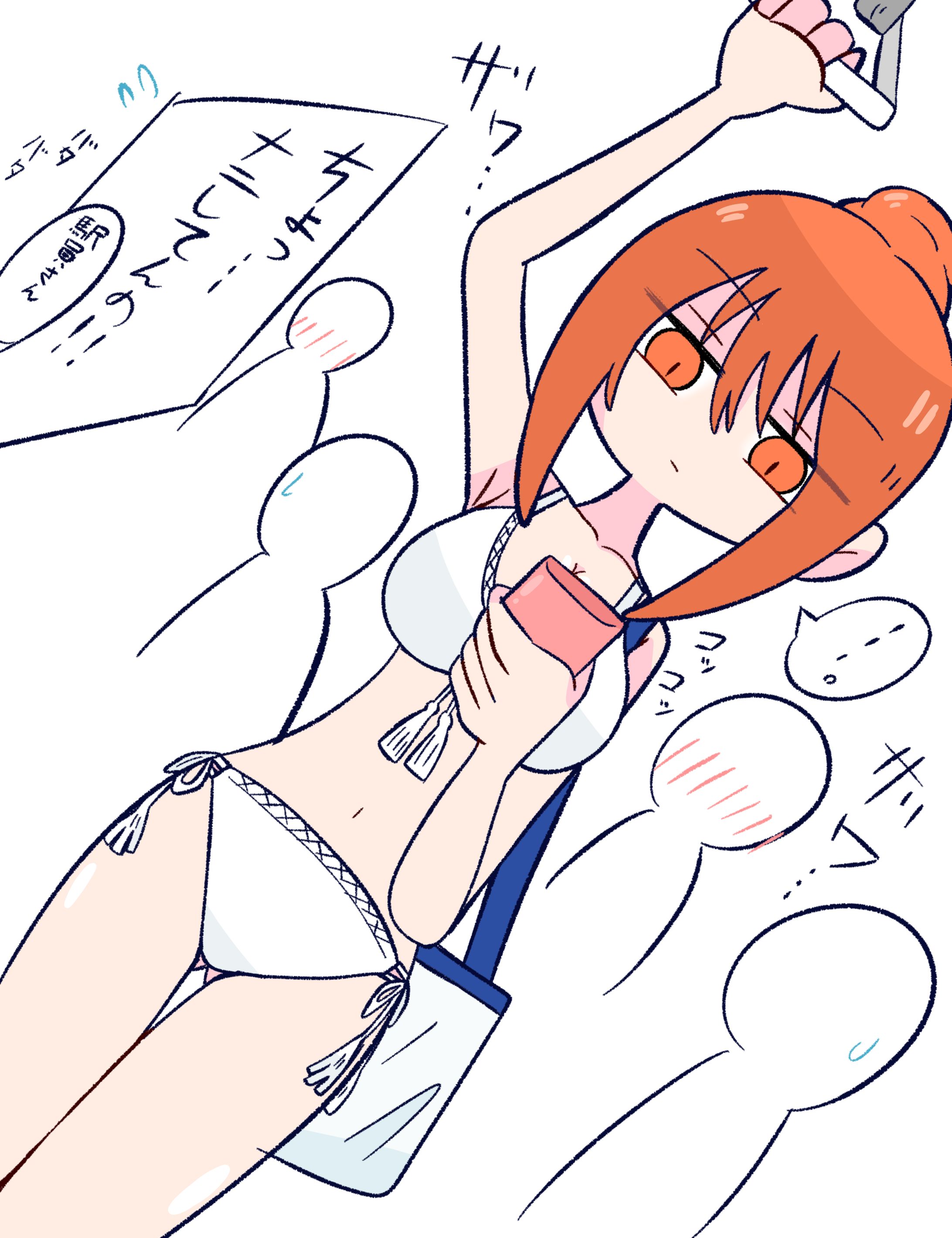 水着を着て来て下着を忘れたので水着のまま電車で帰る女の子-1
