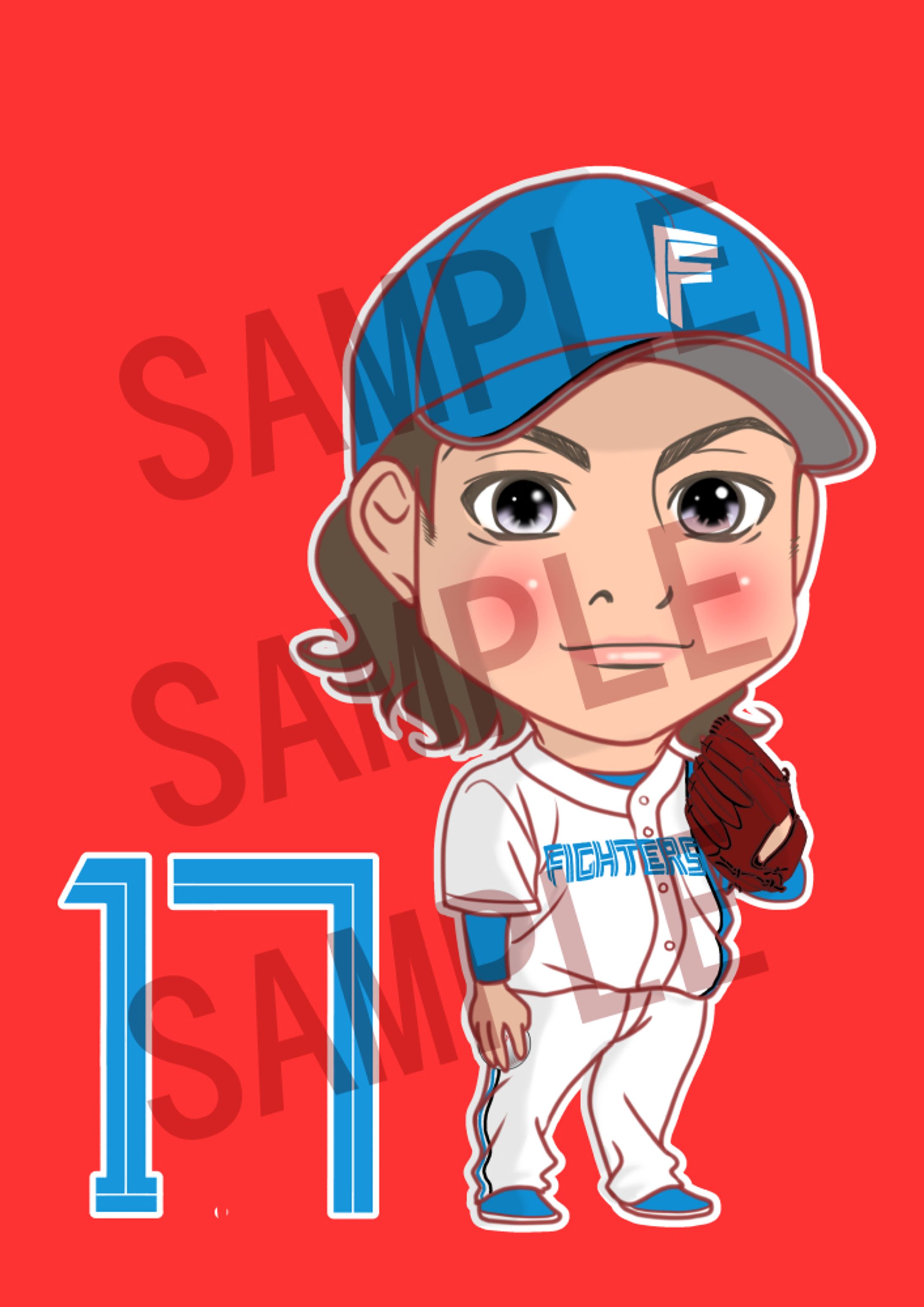 【北海道日本ハムファイターズ】伊藤大海投手【似顔絵】-1
