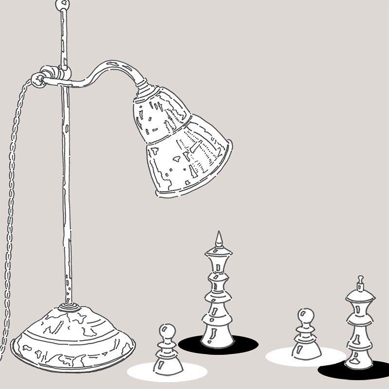 展示用_オリジナル作品_ライトとチェスの駒