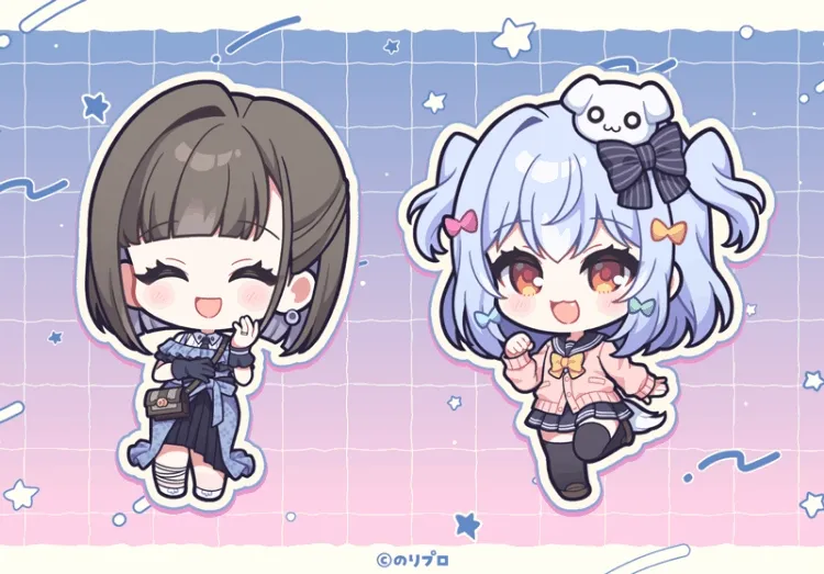 【Works】のりプロ 佃煮のりお&犬山たまきミニキャライラスト